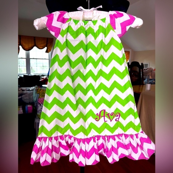 Other - HELENES CLOSET CHEVRON PRINT DRESS MONOGRAMMED “AVA”